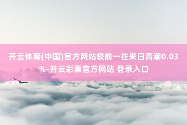 开云体育(中国)官方网站较前一往来日高潮0.03%-开云彩票官方网站 登录入口