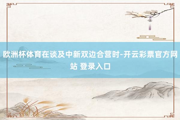 欧洲杯体育在谈及中新双边合营时-开云彩票官方网站 登录入口
