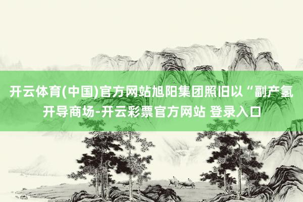 开云体育(中国)官方网站旭阳集团照旧以“副产氢开导商场-开云彩票官方网站 登录入口