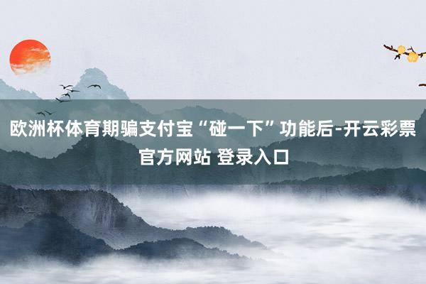 欧洲杯体育期骗支付宝“碰一下”功能后-开云彩票官方网站 登录入口