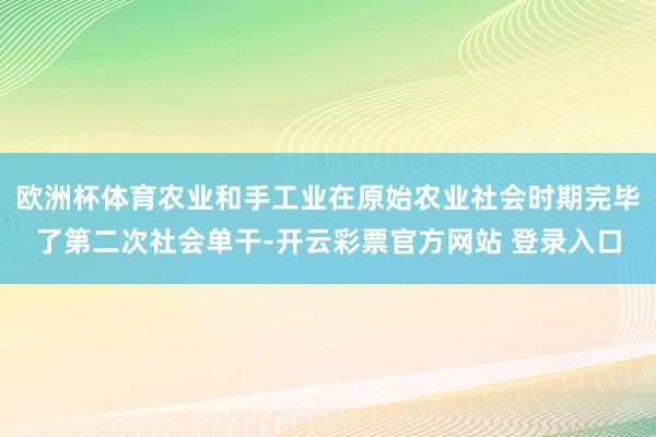 欧洲杯体育农业和手工业在原始农业社会时期完毕了第二次社会单干-开云彩票官方网站 登录入口